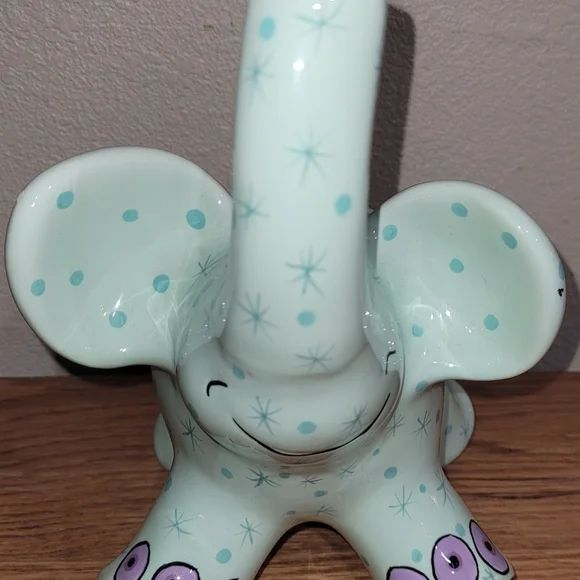 Ganz Pati Signed Elephant Piggy/Coin Bank, Like New, Ceramic - Picture 4 of 7